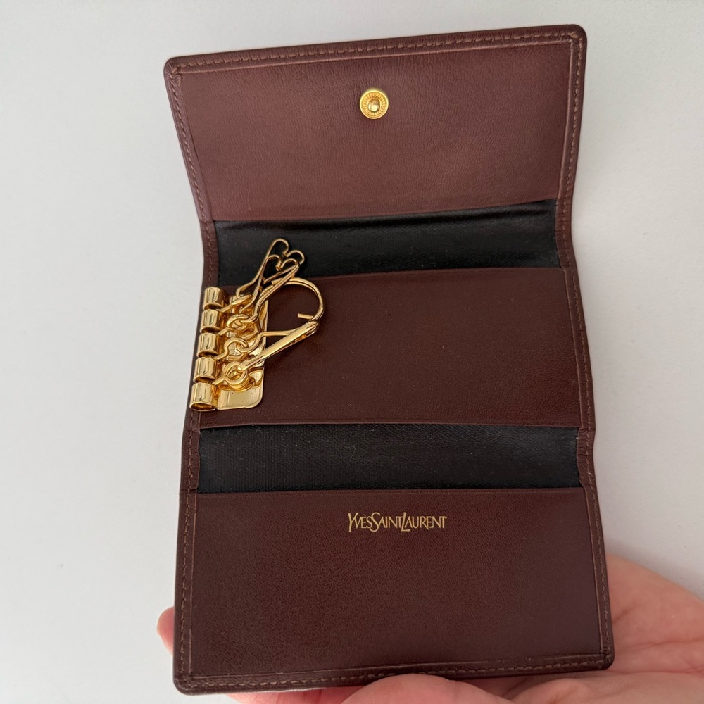 Yves Saint Laurent Brown Leather Key Chain holder - Picture 3 of 10